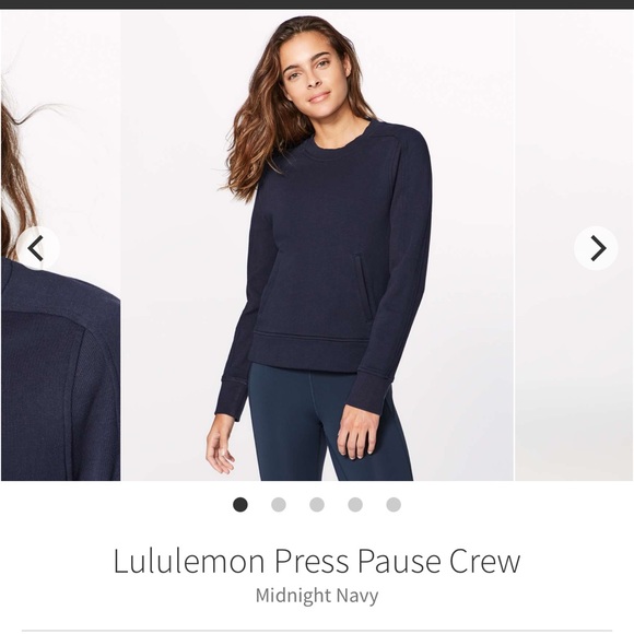 lululemon athletica Tops - Lululemon press pause crew midnight navy size 8